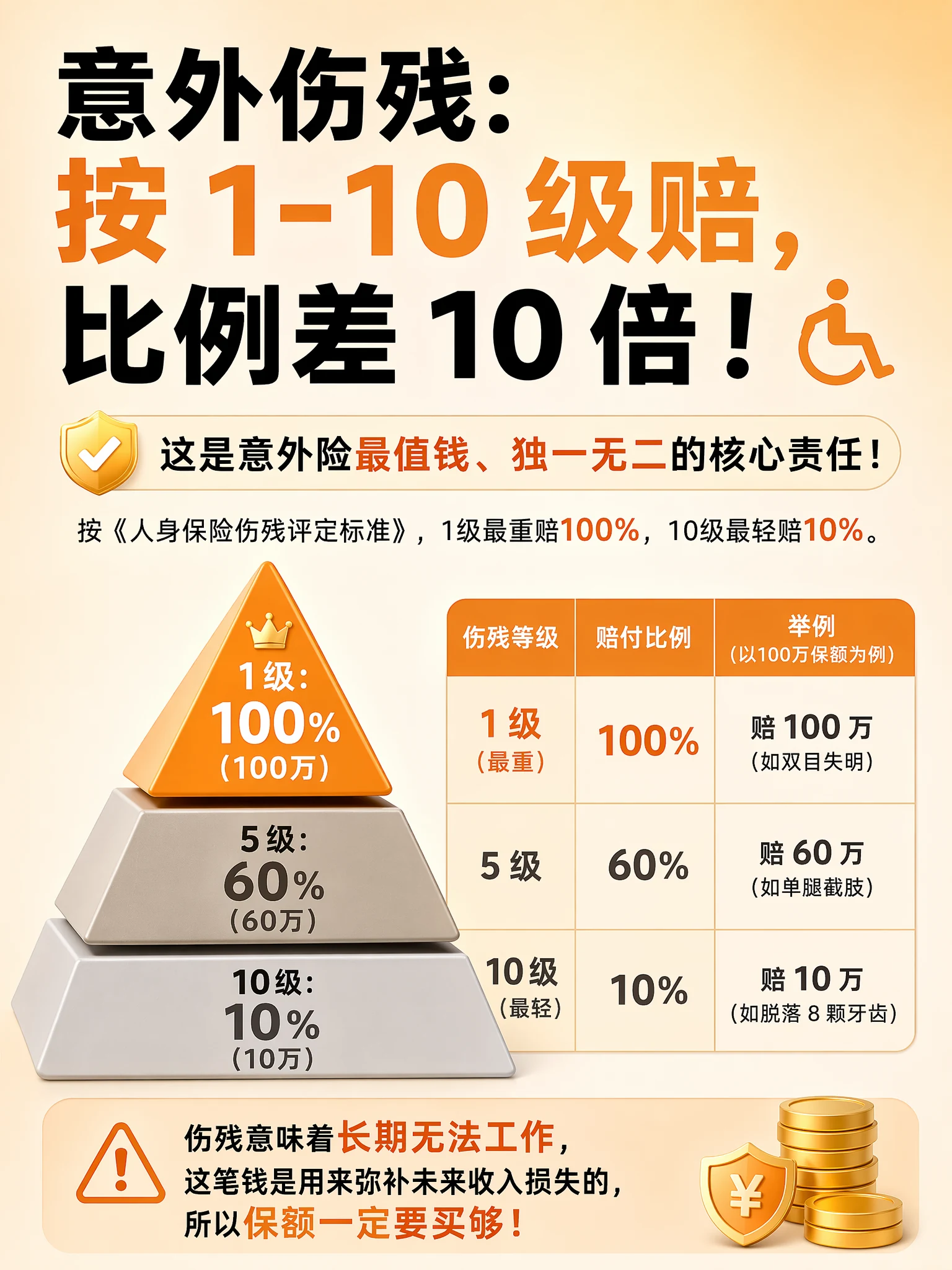 意外伤残 1-10 级
