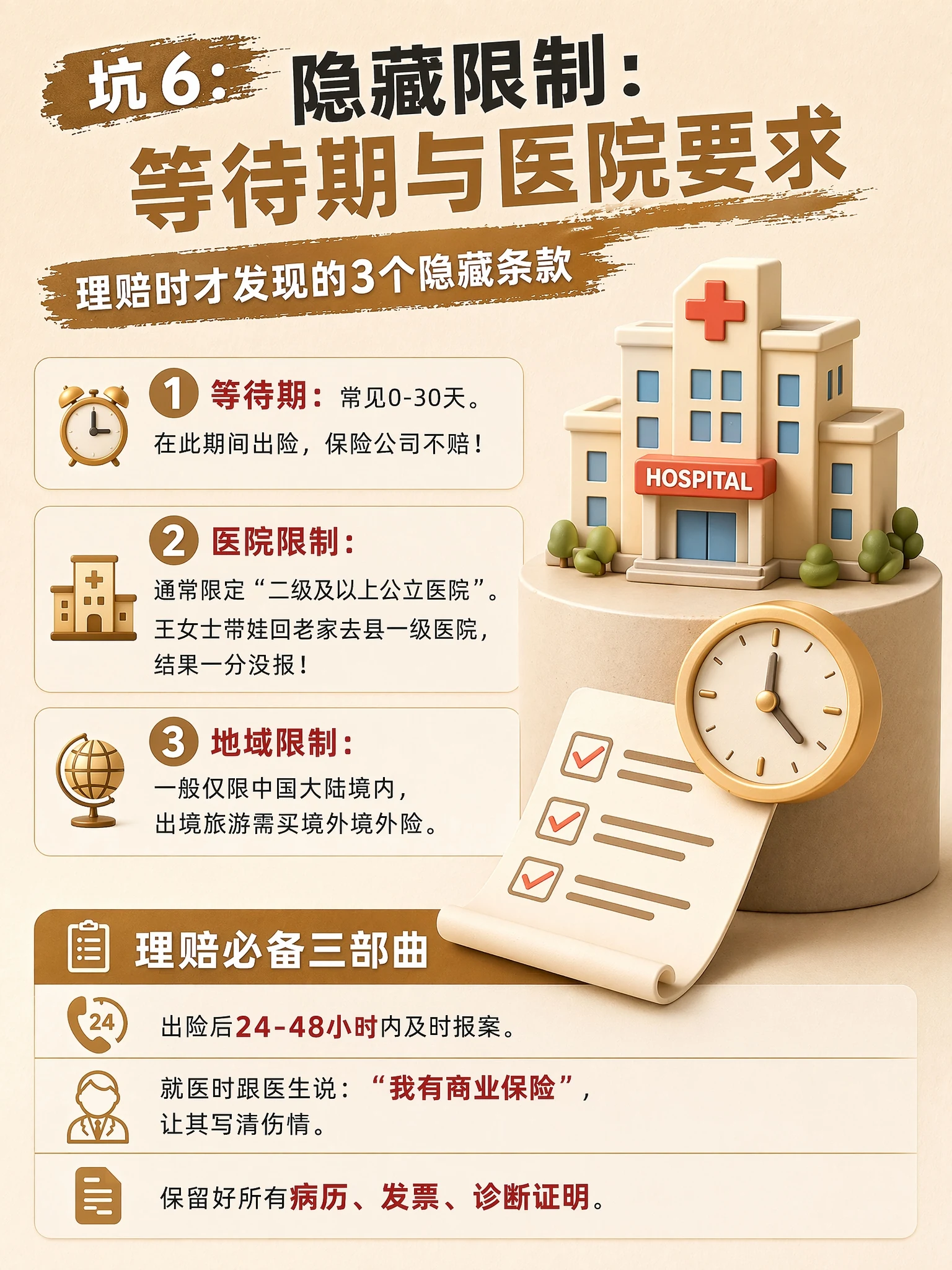 坑 6：等待期与医院限制