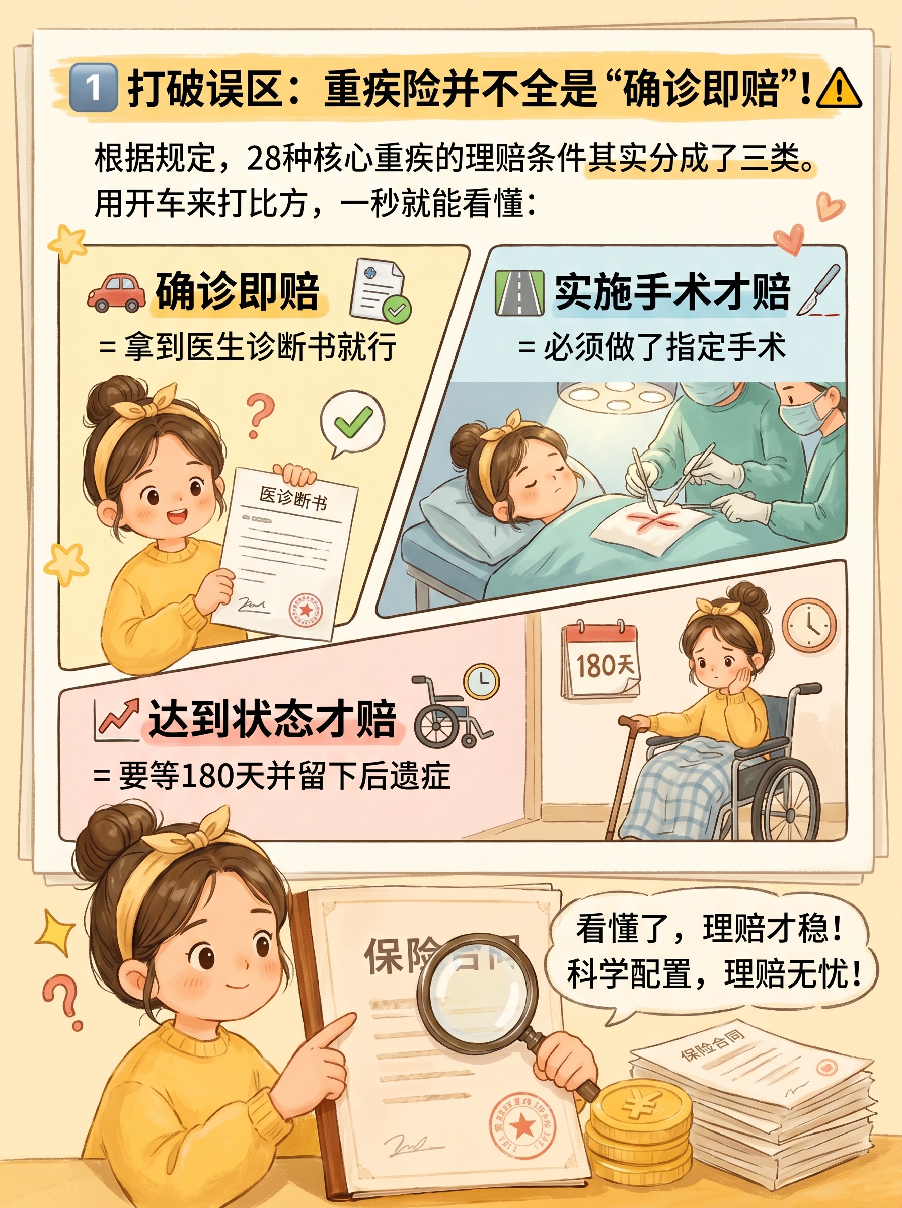 重疾险三类理赔条件