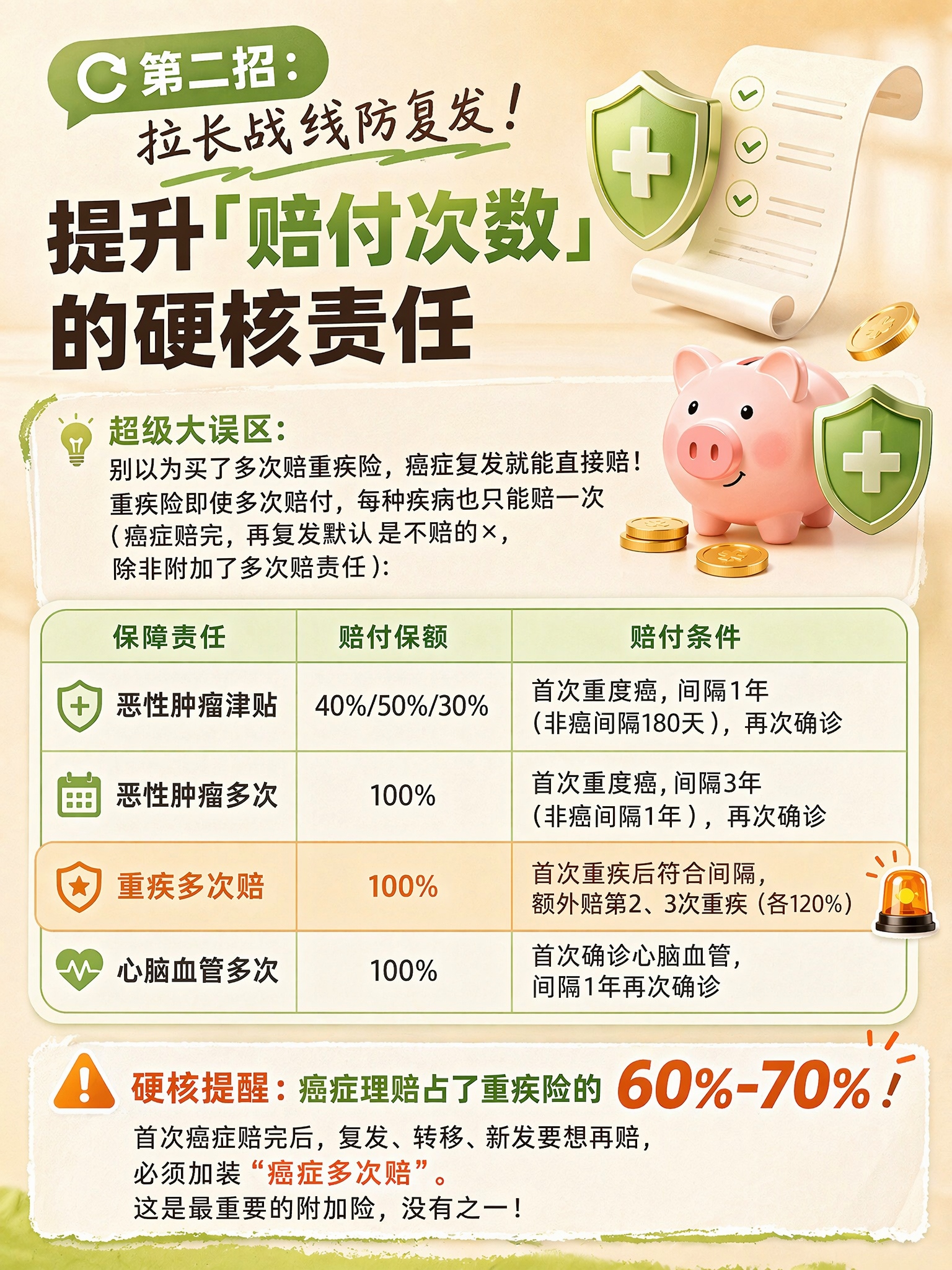 第二招:拉长战线防复发!提升「赔付次数」的硬核责任