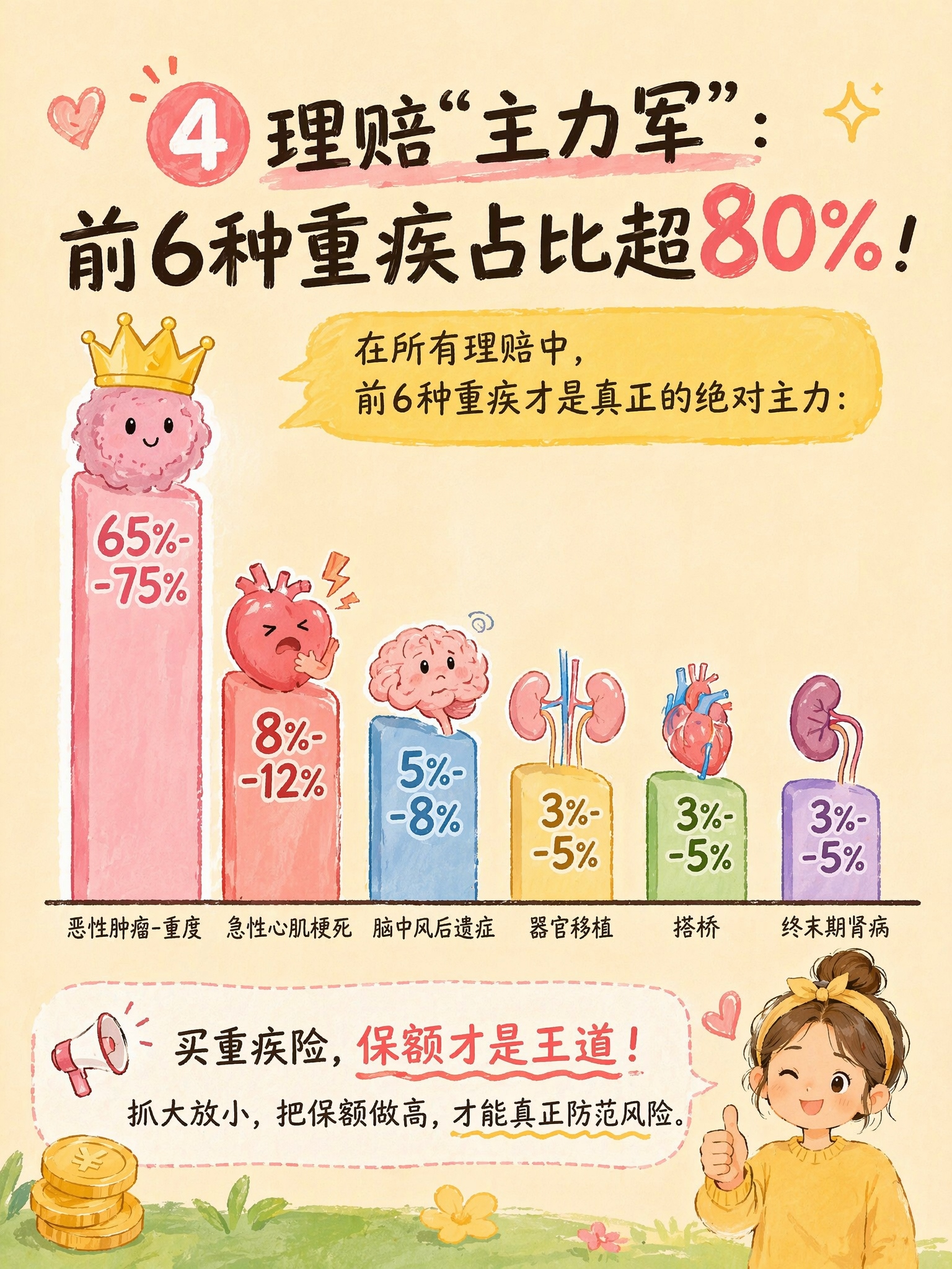前6种重疾占比超80%