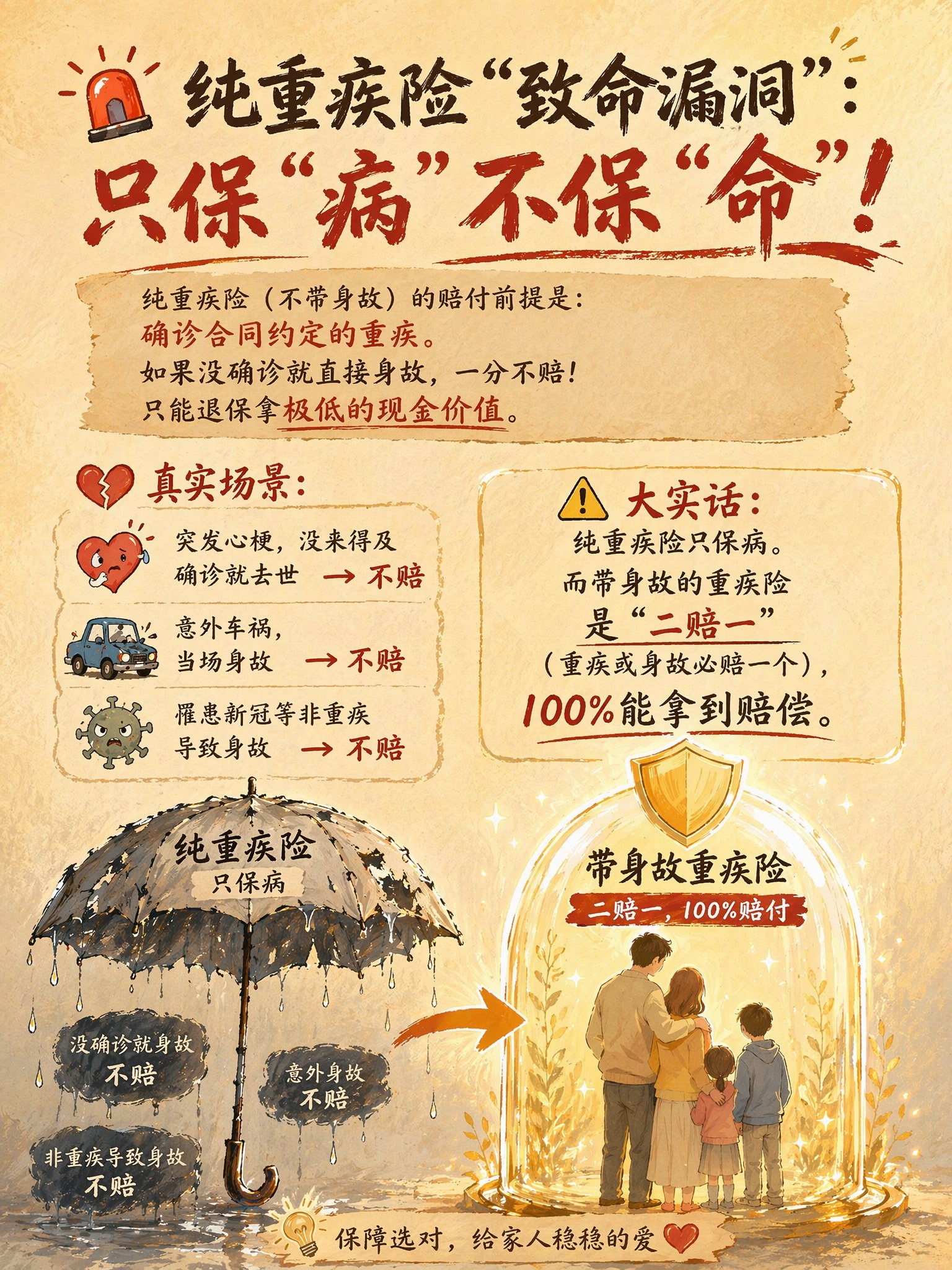 纯重疾险「致命漏洞」:只保「病」不保「命」