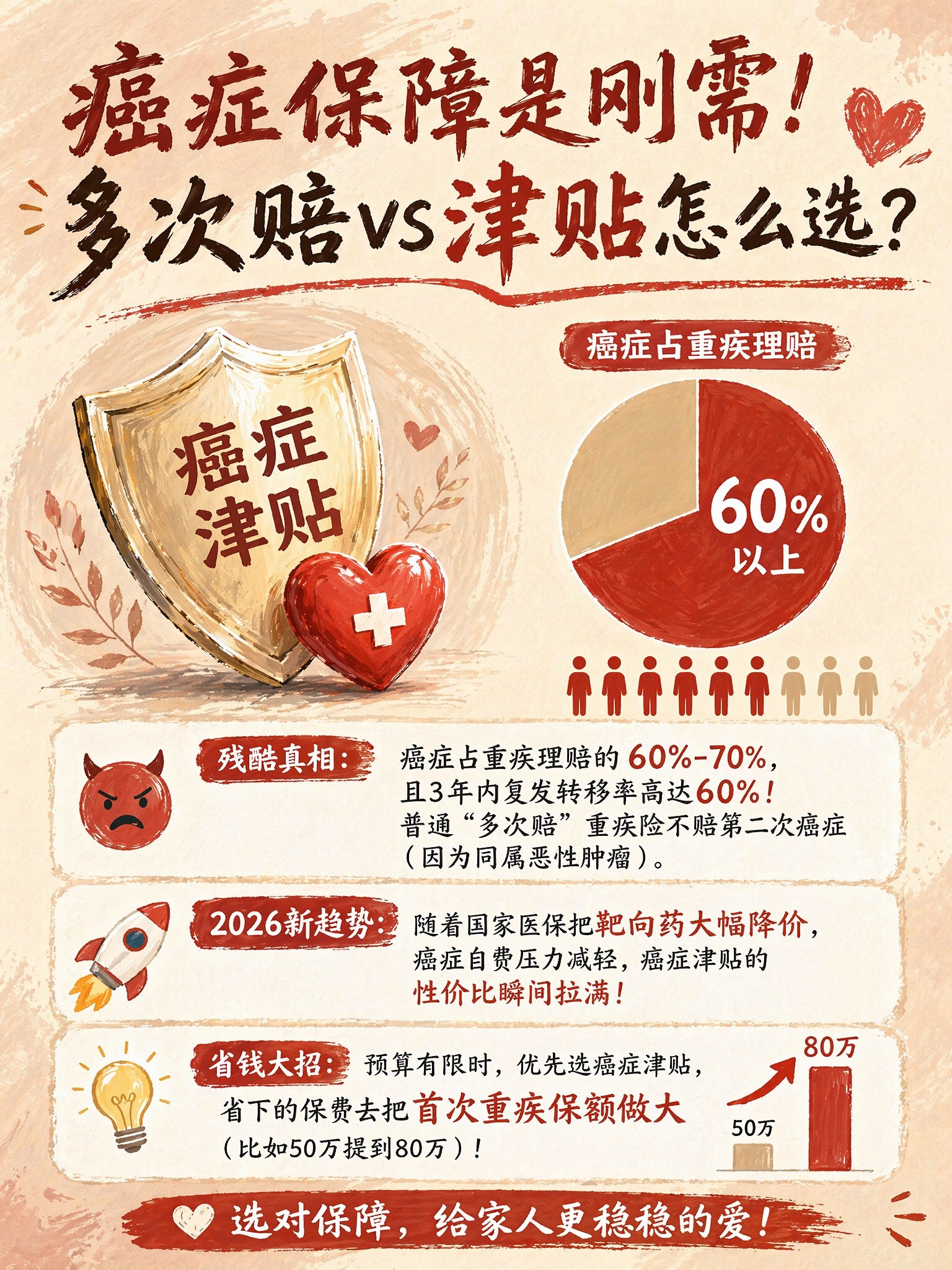 癌症保障是刚需!多次赔 vs 津贴怎么选?