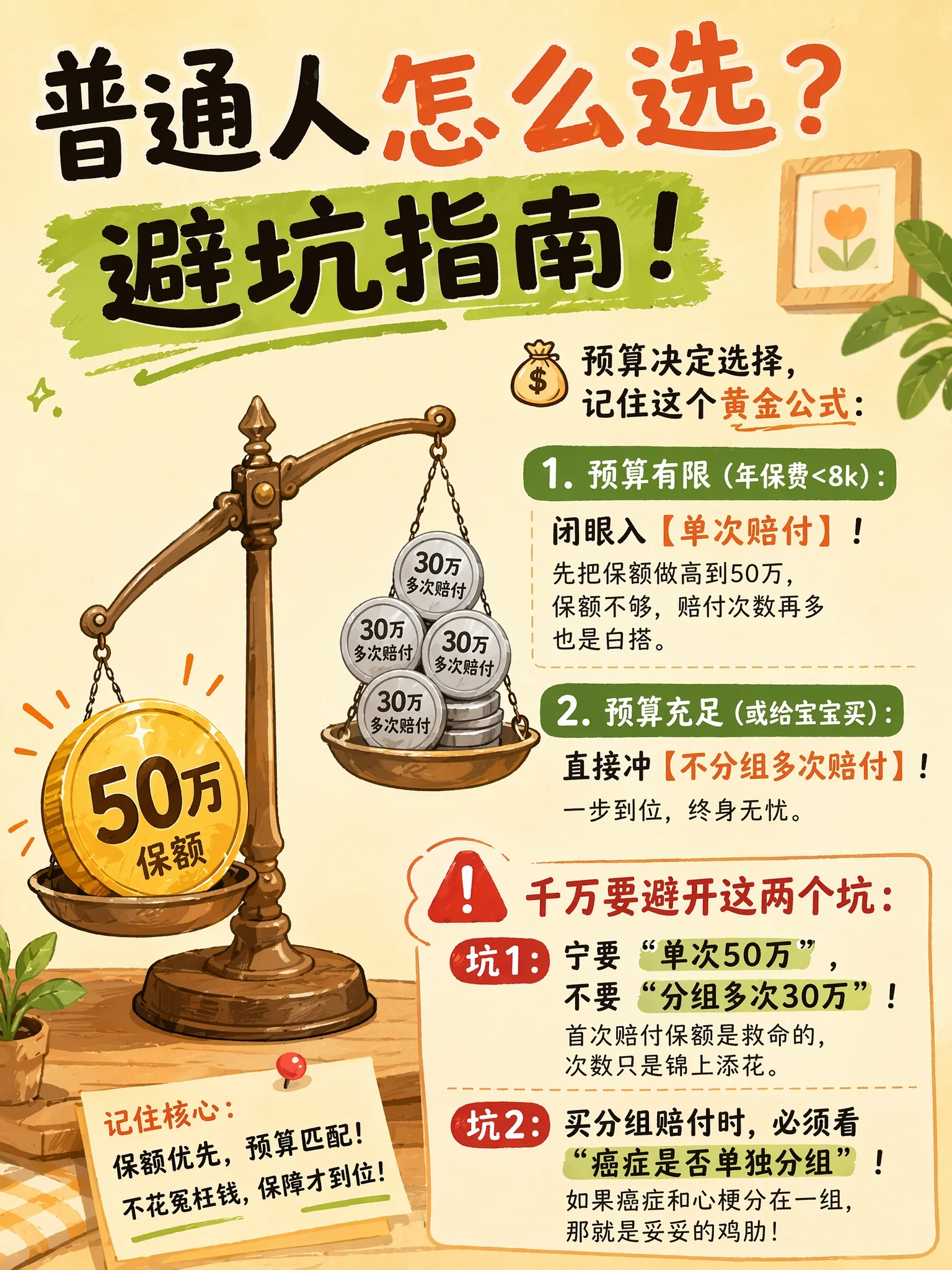 普通人怎么选：避坑指南，黄金公式 + 两个坑