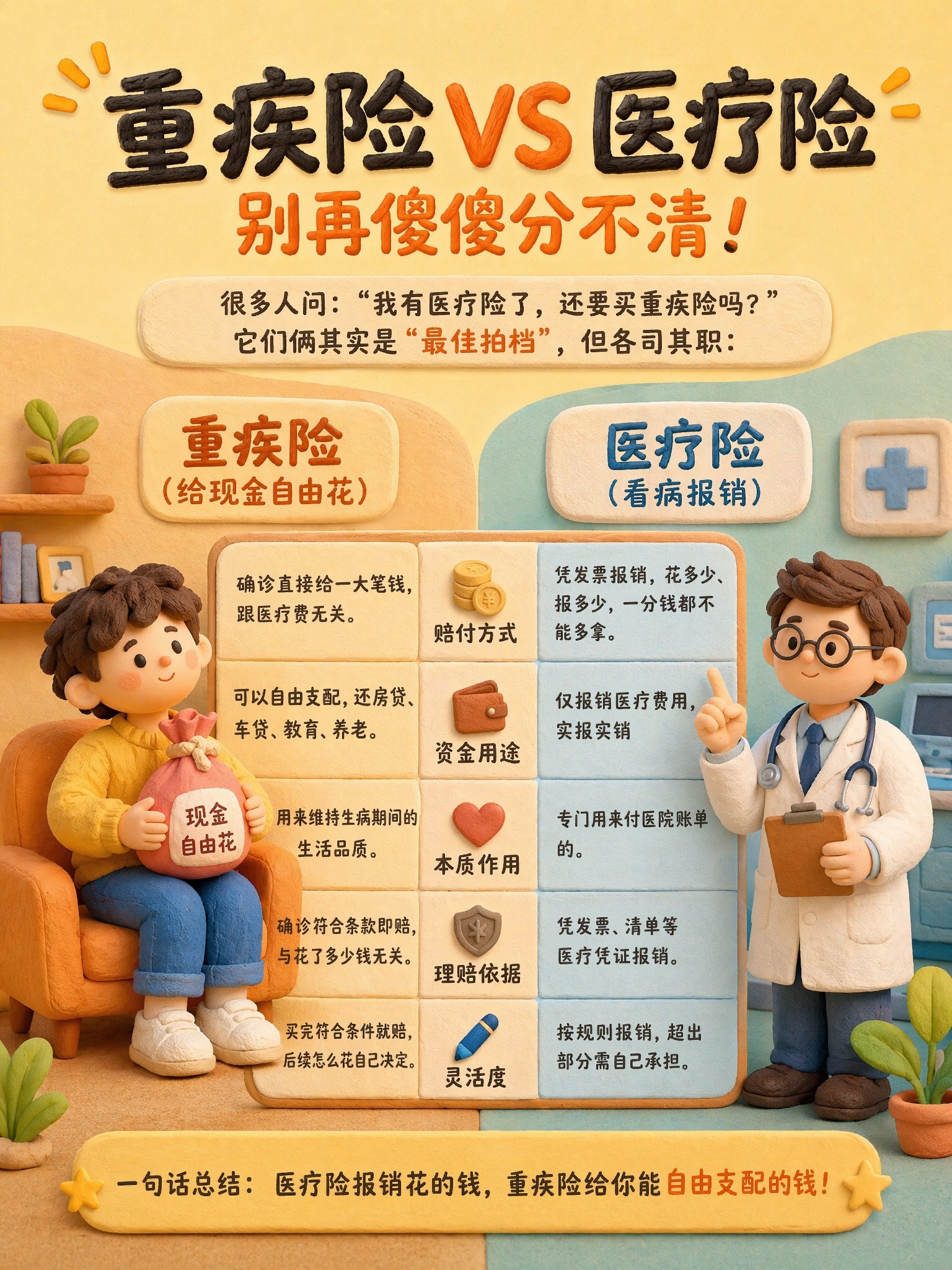 重疾险vs医疗险区别