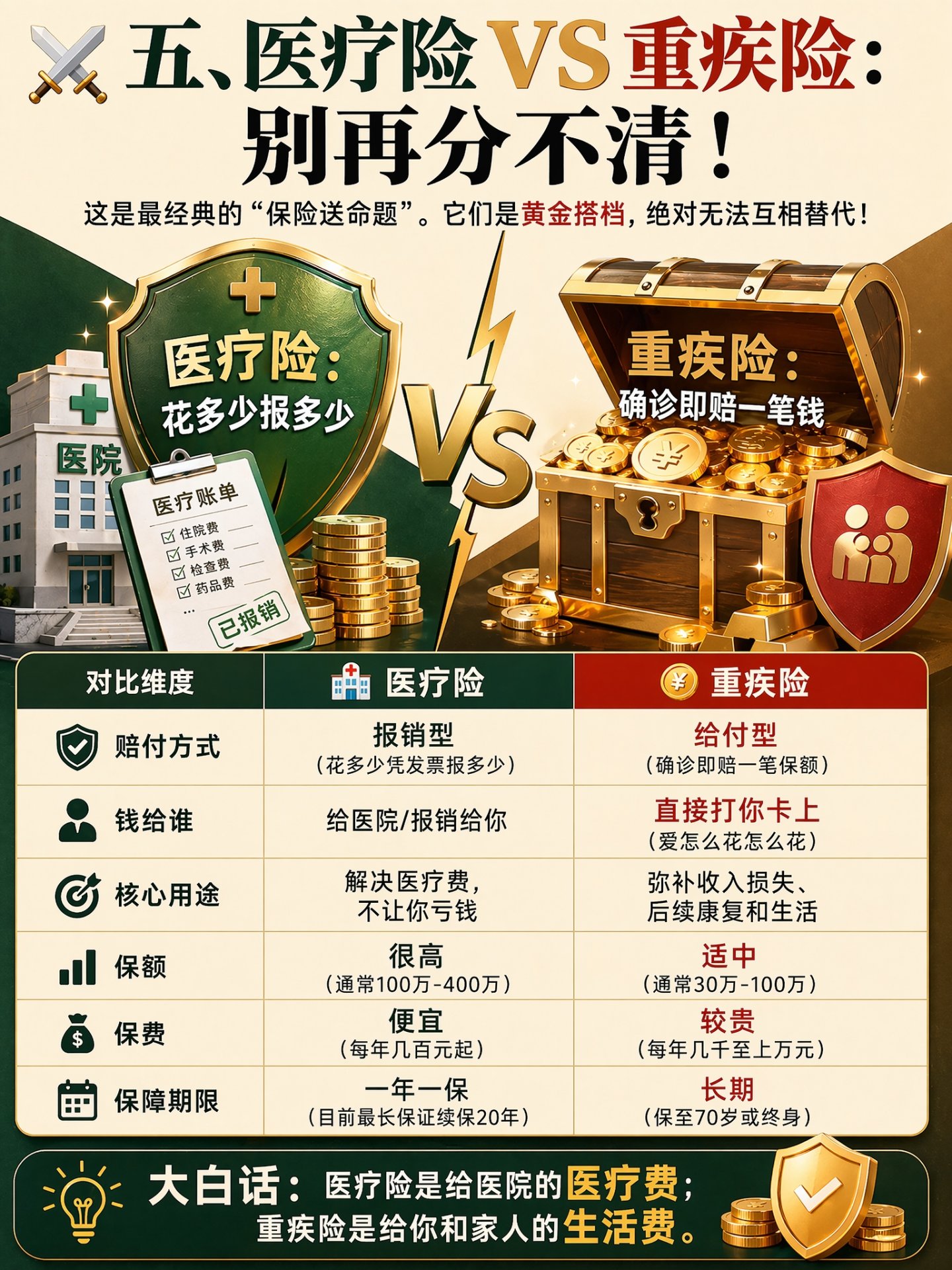 医疗险vs重疾险