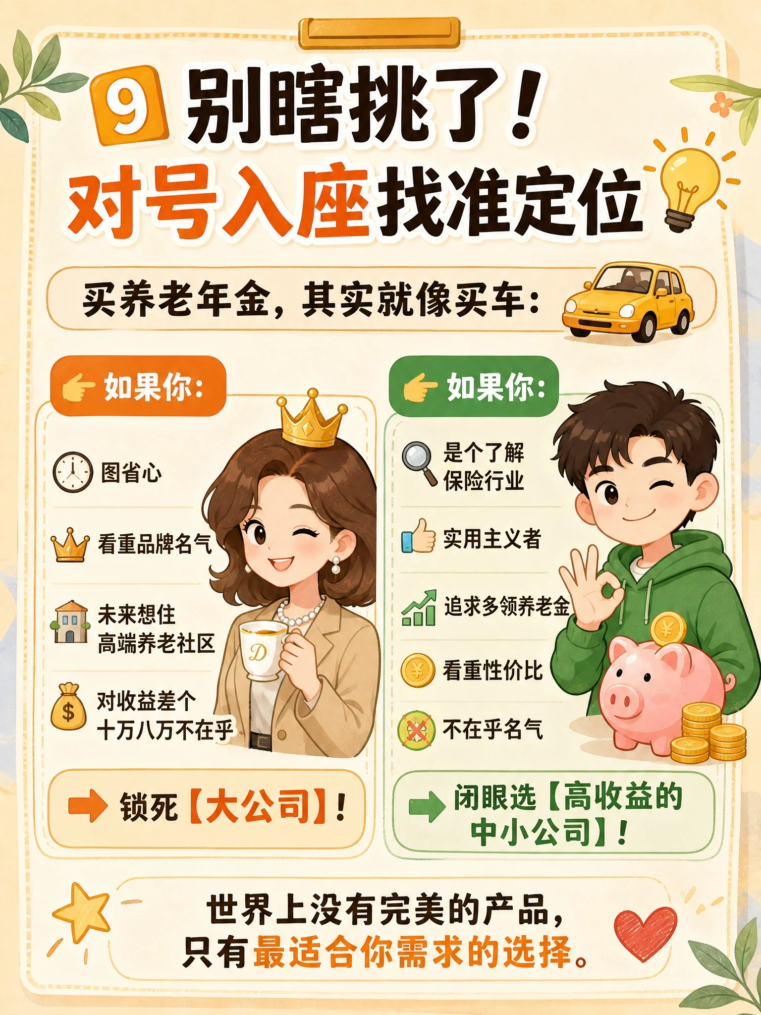 别瞎挑了！对号入座：画像 A 选大公司，画像 B 选高收益中小公司